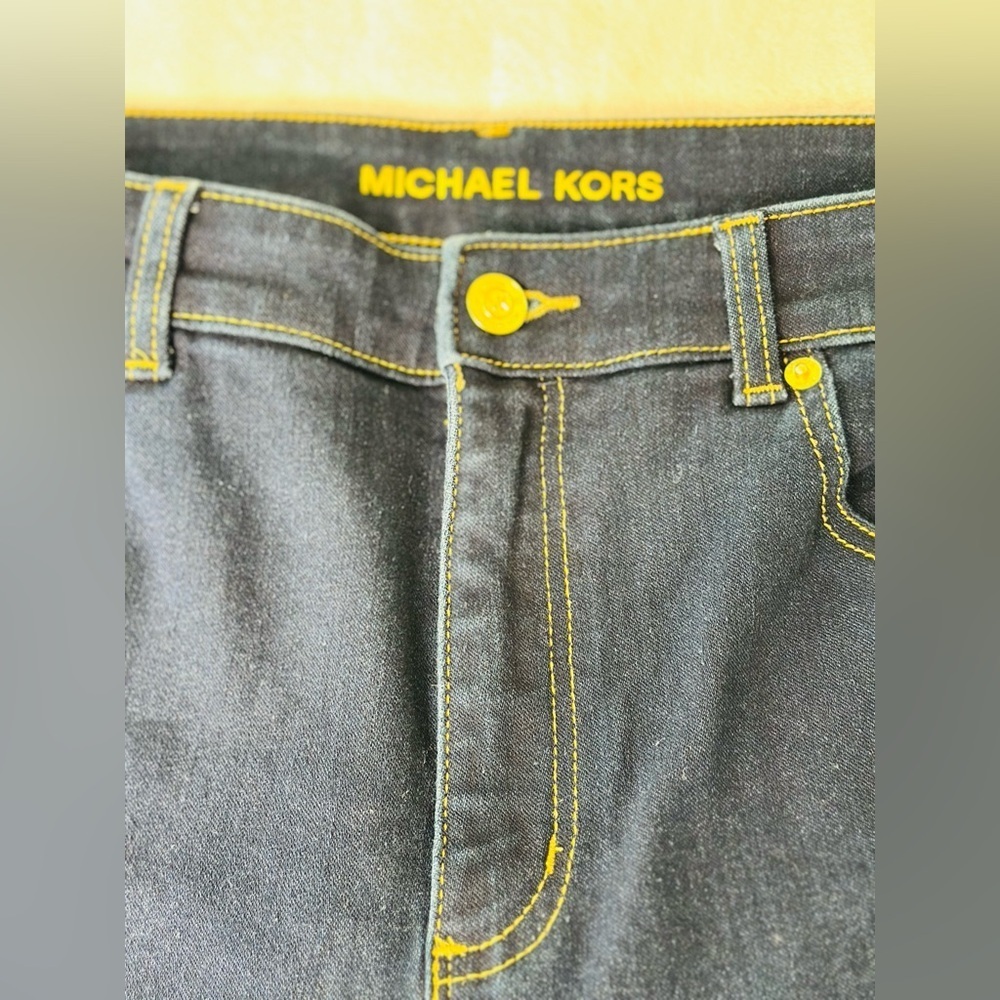 Michael Kors Selma Skinny Jeans In Dark Wash Blue Denim Size 16 - Picture 10 of 12